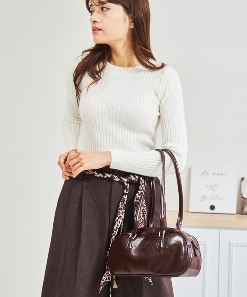 MISCH MASCH（ミッシュマッシュ）の「一部店舗限定 ロングハンドルボストンバッグ（ショルダーバッグ・レディース・ブラウン/ブラック・ﾌﾘ-）」の20枚目の写真