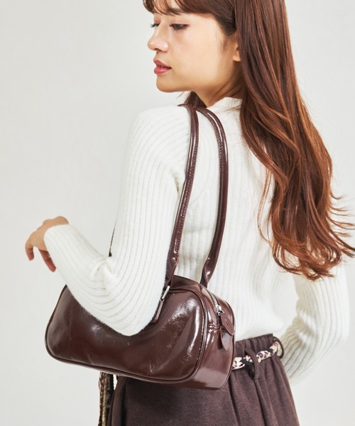 MISCH MASCH（ミッシュマッシュ）の「一部店舗限定 ロングハンドルボストンバッグ（ショルダーバッグ・レディース・ブラウン/ブラック・ﾌﾘ-）」の21枚目の写真