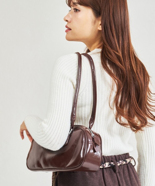 MISCH MASCH（ミッシュマッシュ）の「一部店舗限定 ロングハンドルボストンバッグ（ショルダーバッグ・レディース・ブラウン/ブラック・ﾌﾘ-）」の22枚目の写真