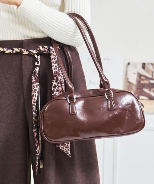 MISCH MASCH（ミッシュマッシュ）の「一部店舗限定 ロングハンドルボストンバッグ（ショルダーバッグ・レディース・ブラウン/ブラック・ﾌﾘ-）」の7枚目の写真