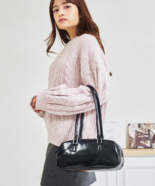 MISCH MASCH（ミッシュマッシュ）の「一部店舗限定 ロングハンドルボストンバッグ（ショルダーバッグ・レディース・ブラウン/ブラック・ﾌﾘ-）」の10枚目の写真