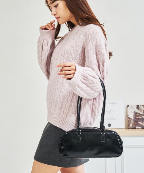 MISCH MASCH（ミッシュマッシュ）の「一部店舗限定 ロングハンドルボストンバッグ（ショルダーバッグ・レディース・ブラウン/ブラック・ﾌﾘ-）」の11枚目の写真