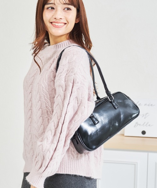 MISCH MASCH（ミッシュマッシュ）の「一部店舗限定 ロングハンドルボストンバッグ（ショルダーバッグ・レディース・ブラウン/ブラック・ﾌﾘ-）」の16枚目の写真