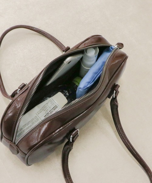MISCH MASCH（ミッシュマッシュ）の「一部店舗限定 ロングハンドルボストンバッグ（ショルダーバッグ・レディース・ブラウン/ブラック・ﾌﾘ-）」の4枚目の写真