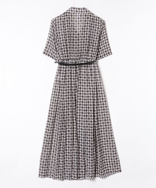 DOUBLE STANDARD CLOTHING（ダブルスタンダードクロージング）の「幾何学柄 シフォンオープンカラーワンピース（ワンピース・レディース・ホワイト×ブラック・38/36）」の2枚目の写真