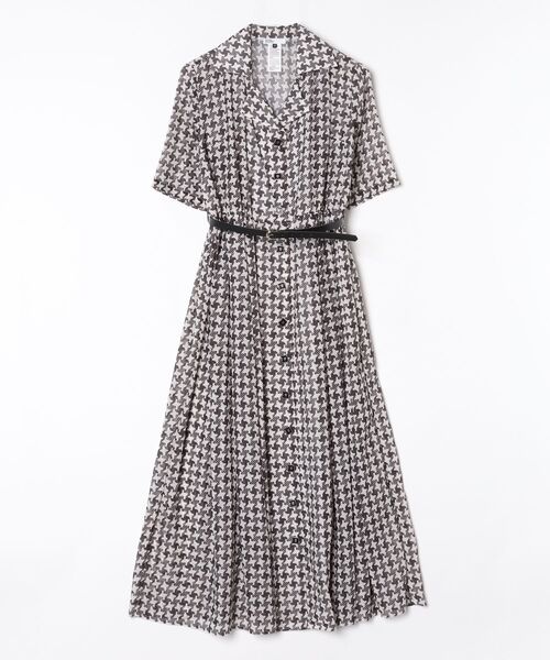 DOUBLE STANDARD CLOTHING（ダブルスタンダードクロージング）の「幾何学柄 シフォンオープンカラーワンピース（ワンピース・レディース・ホワイト×ブラック・38/36）」の16枚目の写真