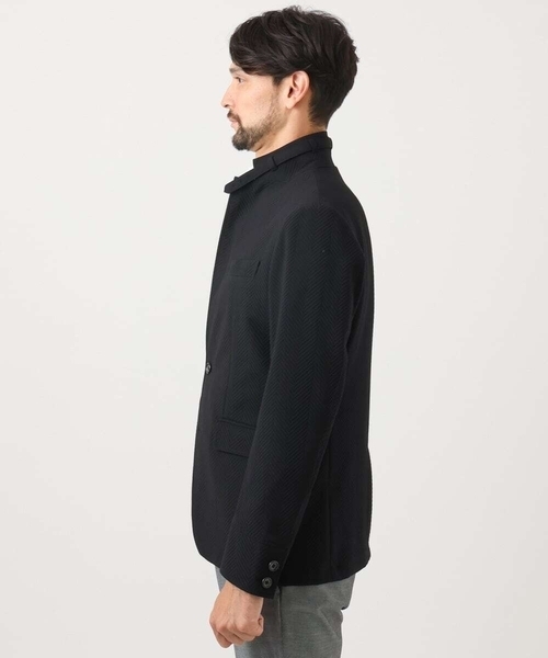 MICHEL KLEIN HOMME (ミッシェルクランオム)の「【セットアップ】ビックへリンボンコンバーチブルジャケット(テーラードジャケット・メンズ・ブラック・MEDIUM/LARGE/X-LARGE)」の3枚目の写真