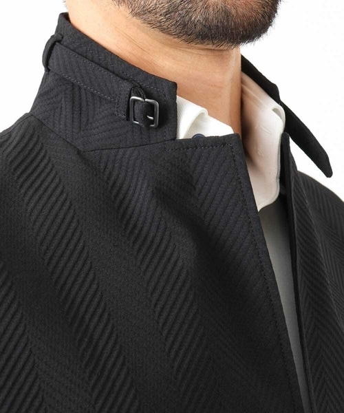 MICHEL KLEIN HOMME (ミッシェルクランオム)の「【セットアップ】ビックへリンボンコンバーチブルジャケット(テーラードジャケット・メンズ・ブラック・MEDIUM/LARGE/X-LARGE)」の6枚目の写真