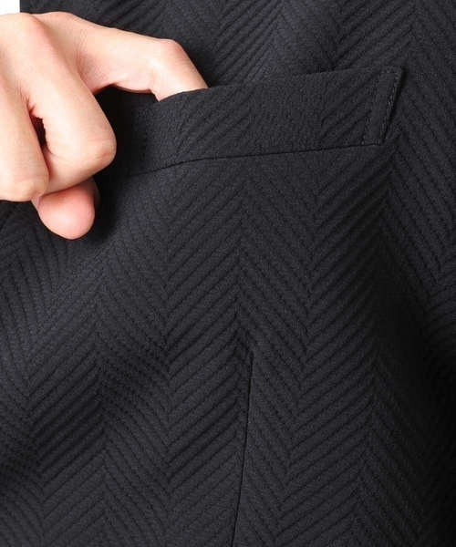 MICHEL KLEIN HOMME (ミッシェルクランオム)の「【セットアップ】ビックへリンボンコンバーチブルジャケット(テーラードジャケット・メンズ・ブラック・MEDIUM/LARGE/X-LARGE)」の8枚目の写真