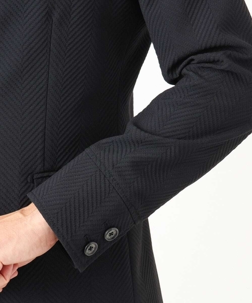 MICHEL KLEIN HOMME (ミッシェルクランオム)の「【セットアップ】ビックへリンボンコンバーチブルジャケット(テーラードジャケット・メンズ・ブラック・MEDIUM/LARGE/X-LARGE)」の9枚目の写真
