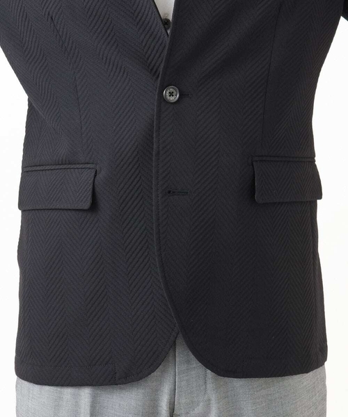 MICHEL KLEIN HOMME (ミッシェルクランオム)の「【セットアップ】ビックへリンボンコンバーチブルジャケット(テーラードジャケット・メンズ・ブラック・MEDIUM/LARGE/X-LARGE)」の11枚目の写真