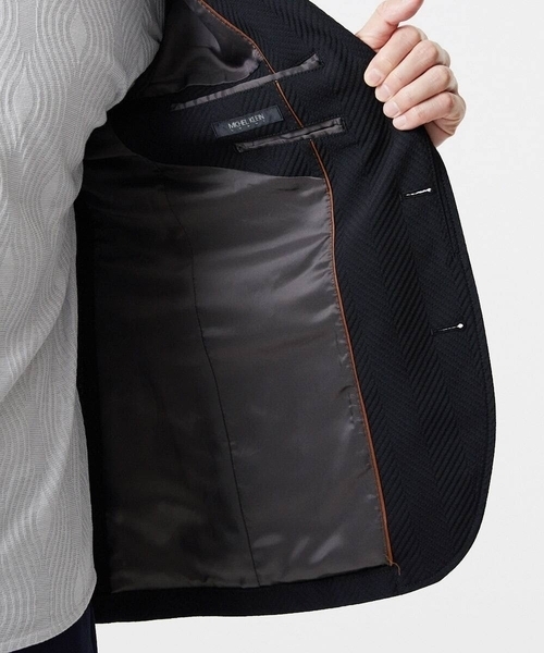 MICHEL KLEIN HOMME (ミッシェルクランオム)の「【セットアップ】ビックへリンボンコンバーチブルジャケット(テーラードジャケット・メンズ・ブラック・MEDIUM/LARGE/X-LARGE)」の14枚目の写真