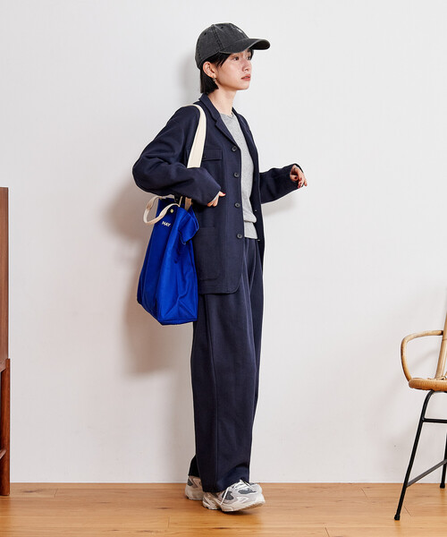 FREAK'S STORE(フリークスストア)の「Healthknit × FREAK'S STORE/ヘルスニット 別注 One-Mile Jacket Setup/ ワンマイル ジャケット パック セットアップ(セットアップ・レディース・ネイビー/ブラック/チャコールグレー/ダークブラウン・X-SMALL/SMALL)」の6枚目の写真