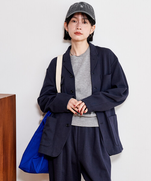 FREAK'S STORE(フリークスストア)の「Healthknit × FREAK'S STORE/ヘルスニット 別注 One-Mile Jacket Setup/ ワンマイル ジャケット パック セットアップ(セットアップ・レディース・ネイビー/ブラック/チャコールグレー/ダークブラウン・X-SMALL/SMALL)」の12枚目の写真