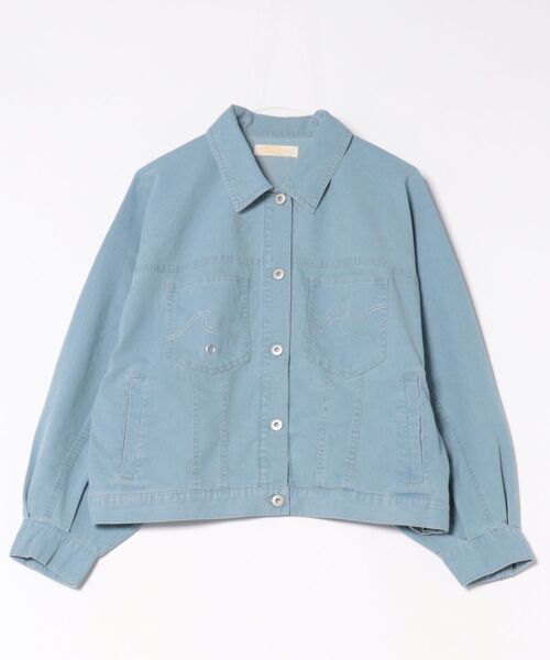 Kahiko(カヒコ)の「【Kahiko】SURF&Palms テイクストレッチデニムジャケット(デニムジャケット・レディース・ライトブルー/ブラック/ネイビー・FREE)」の1枚目の写真