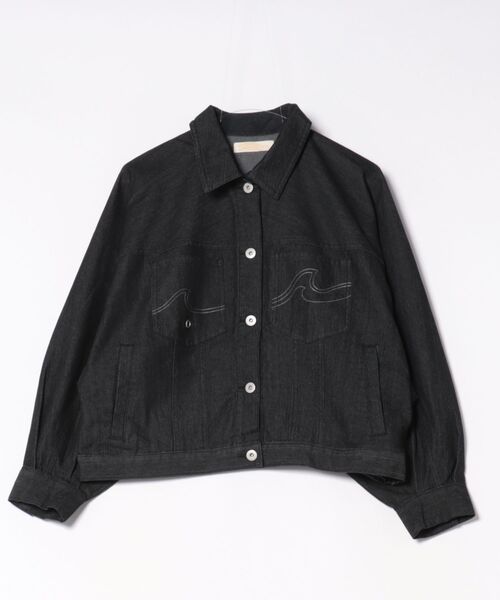 Kahiko(カヒコ)の「【Kahiko】SURF&Palms テイクストレッチデニムジャケット(デニムジャケット・レディース・ライトブルー/ブラック/ネイビー・FREE)」の2枚目の写真
