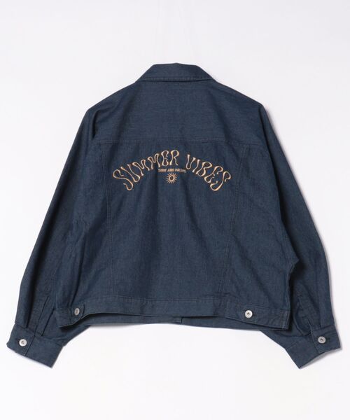Kahiko(カヒコ)の「【Kahiko】SURF&Palms テイクストレッチデニムジャケット(デニムジャケット・レディース・ライトブルー/ブラック/ネイビー・FREE)」の9枚目の写真