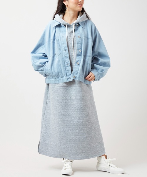 Kahiko(カヒコ)の「【Kahiko】SURF&Palms テイクストレッチデニムジャケット(デニムジャケット・レディース・ライトブルー/ブラック/ネイビー・FREE)」の5枚目の写真