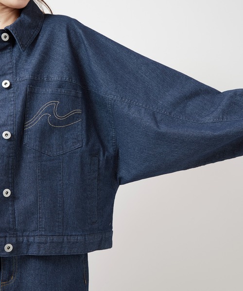 Kahiko(カヒコ)の「【Kahiko】SURF&Palms テイクストレッチデニムジャケット(デニムジャケット・レディース・ライトブルー/ブラック/ネイビー・FREE)」の11枚目の写真