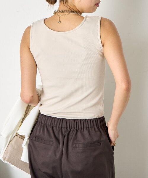 Jena espace merveilleux（ジェナ　エスパスメルヴェイユ）の「【垢抜けインナー】リブタンクトップ（キャミソール・レディース・オフホワイト/グレー/ベージュ・FREE）」の20枚目の写真