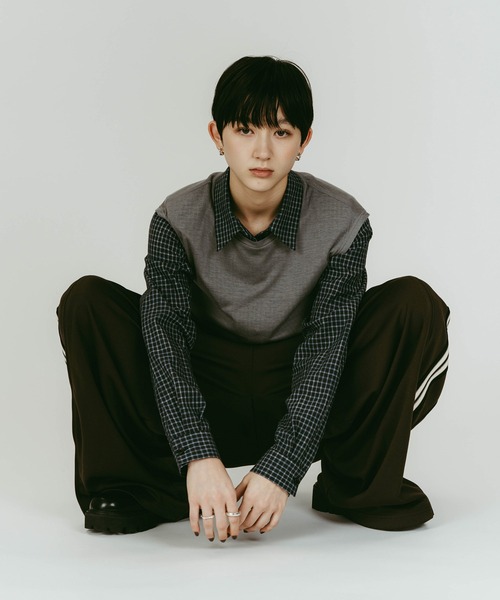 Knuth Marf(クヌースマーフ)の「【Knuth Marf】クヌースマーフ 2WAY layered compact shirt(シャツ/ブラウス・レディース・チャコールグレー/ネイビー・FREE)」の14枚目の写真