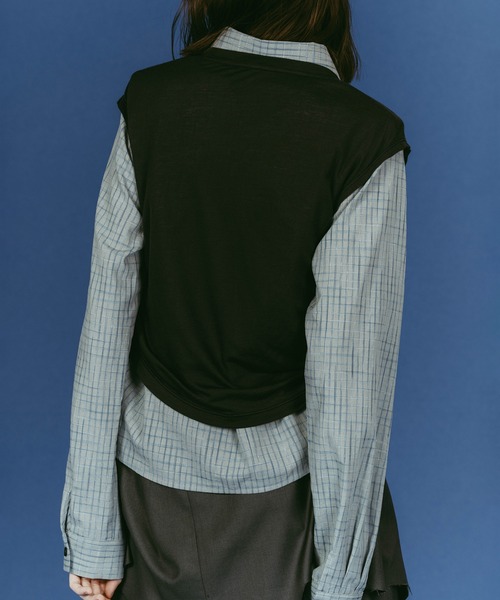 Knuth Marf(クヌースマーフ)の「【Knuth Marf】クヌースマーフ 2WAY layered compact shirt(シャツ/ブラウス・レディース・チャコールグレー/ネイビー・FREE)」の22枚目の写真