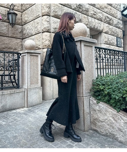 Desert　Rose（デザートローズ）の「【DESERT ROSE/デザートローズ】ラメスパンコールマーメイドニットスカート（スカート・レディース・ブラック/グレー・FREE）」の7枚目の写真