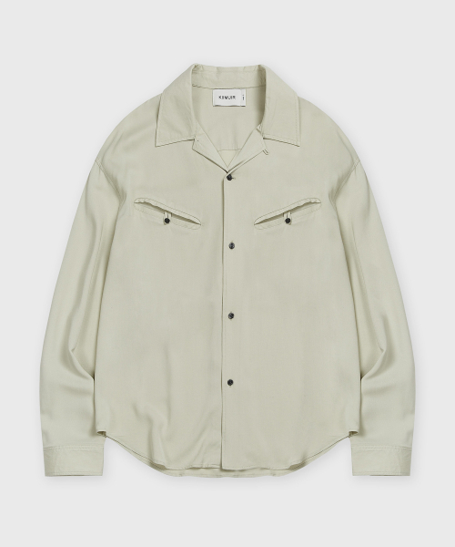 KIIMUIR(キミュア)の「オープンカラーシルキーシャツ_ベージュ(シャツ/ブラウス・レディース・その他・MEDIUM/LARGE)」の2枚目の写真