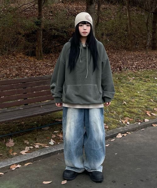 THE MILE(ザマイル)の「ブルーミングダストスウェットフード NAVY(パーカー・メンズ・その他・S/M/L/XL)」の6枚目の写真