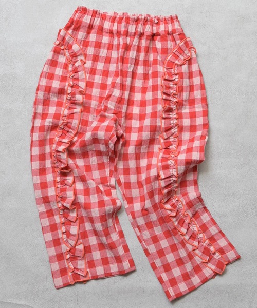 MARKEY'S(マーキーズ)の「ギンガムラウンドフリルロングパンツ(その他パンツ・キッズ・オレンジ/ブラック/ブルー/レッド・100/150/140/120/110/90/130)」の5枚目の写真