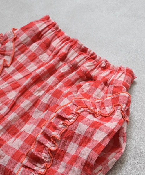 MARKEY'S(マーキーズ)の「ギンガムラウンドフリルロングパンツ(その他パンツ・キッズ・オレンジ/ブラック/ブルー/レッド・100/150/140/120/110/90/130)」の10枚目の写真