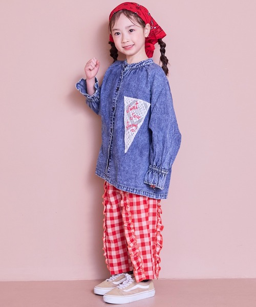 MARKEY'S(マーキーズ)の「ギンガムラウンドフリルロングパンツ(その他パンツ・キッズ・オレンジ/ブラック/ブルー/レッド・100/150/140/120/110/90/130)」の8枚目の写真