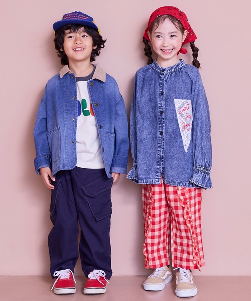 MARKEY'S(マーキーズ)の「ギンガムラウンドフリルロングパンツ(その他パンツ・キッズ・オレンジ/ブラック/ブルー/レッド・100/150/140/120/110/90/130)」の6枚目の写真