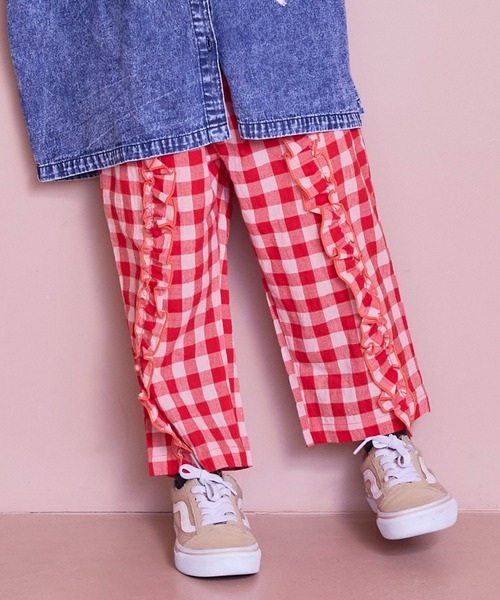 MARKEY'S(マーキーズ)の「ギンガムラウンドフリルロングパンツ(その他パンツ・キッズ・オレンジ/ブラック/ブルー/レッド・100/150/140/120/110/90/130)」の16枚目の写真