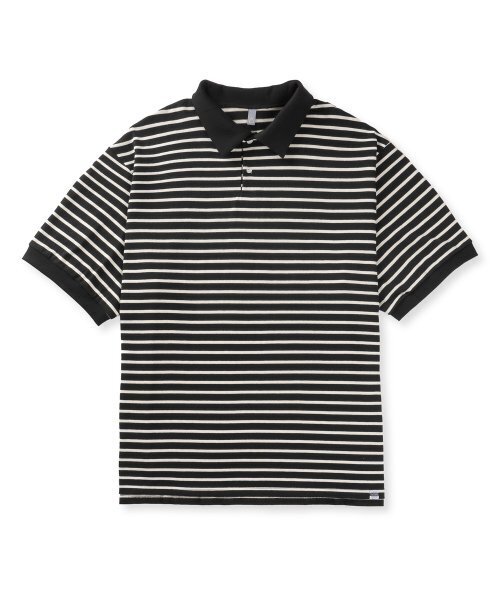 CB オーバーサイズストライプPK Tシャツ (ホワイト/ブラック)