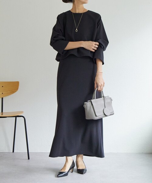 LIVETART（リヴェタート）の「《LIVETART》ダブルクロスコンビワンピース（ワンピース・レディース・ブラック・FREE）」の5枚目の写真