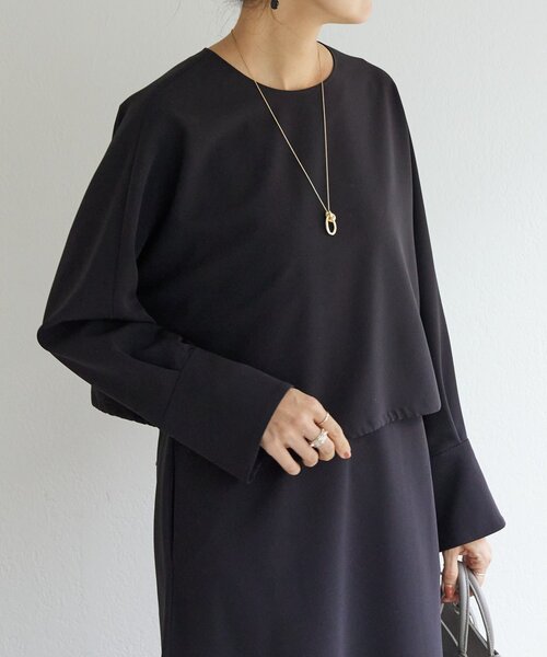 LIVETART（リヴェタート）の「《LIVETART》ダブルクロスコンビワンピース（ワンピース・レディース・ブラック・FREE）」の10枚目の写真