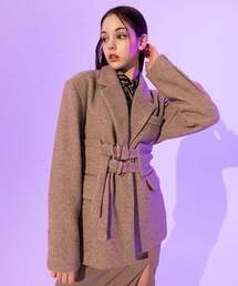 BABLETWO（ビーエイブルトゥー）の「ファンタジアコルセットウールジャケット（ベージュ）（テーラードジャケット）」