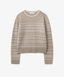 ラカンテクスチャーラウンドニット_MELANGE BEIGE