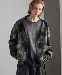 cussil（クシル）の「【cussil/クシル】ヴィンテージライク合皮フードブルゾン（ブルゾン）」