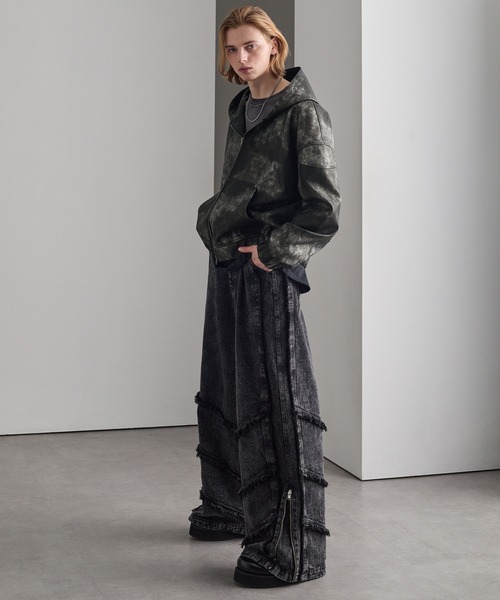 cussil(クシル)の「【cussil/クシル】ヴィンテージライク合皮フードブルゾン(ブルゾン・メンズ・ブラック/ブラウン・S/M/L)」の8枚目の写真