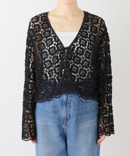 JOURNAL STANDARD(ジャーナルスタンダード)の「モチーフレースカーディガン(シャツ/ブラウス・レディース・アイボリー/ブラック・FREE)」の9枚目の写真