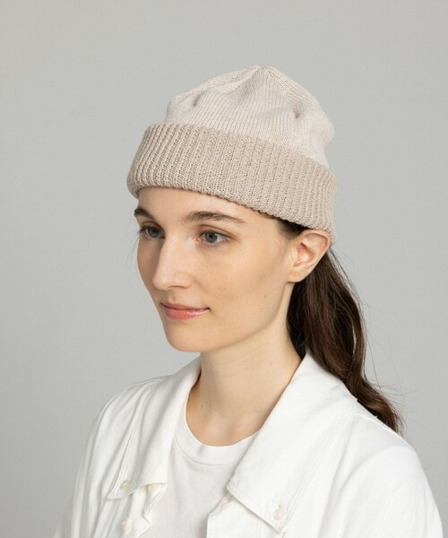 Nine Tailor(ナインテイラー)の「【Nine Tailor/ナインテーラー】Day flower Watch N-1615(ニットキャップ/ビーニー・メンズ・ブラック/ベージュ・FREE)」の2枚目の写真