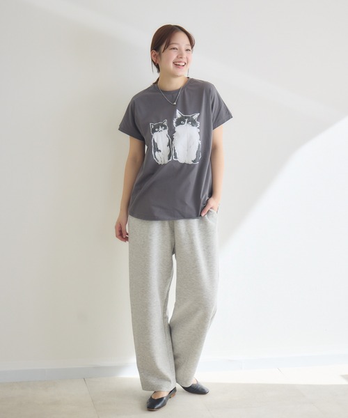 meeny miny（ミーニーマイニー）の「【meeny miny】CAT & BAKES 9456『ひげリボン』パンツ（スウェットパンツ・レディース・ベージュ/グレー/チャコールグレー・M-L/S-M）」の8枚目の写真