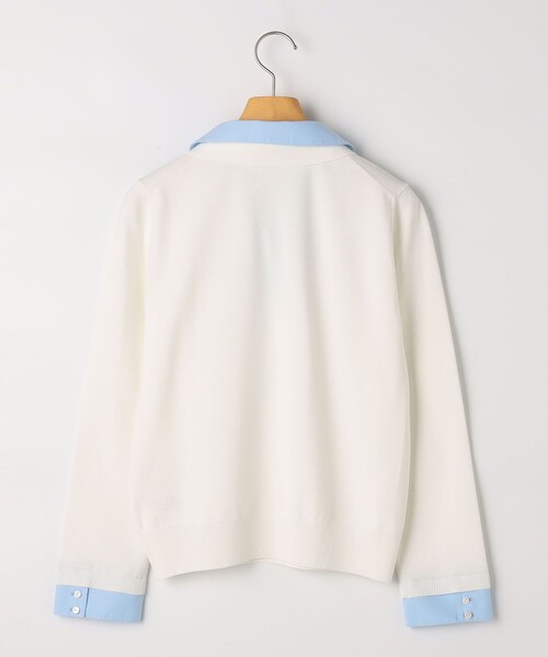 NOLLEY’S Sophi（ノーリーズソフィ）の「《手洗い可能》シャツレイヤード風スキッパーポロニット（ニット/セーター・レディース・ダークネイビー/ホワイト・38）」の9枚目の写真