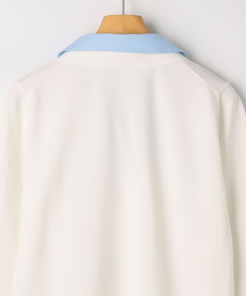 NOLLEY’S Sophi（ノーリーズソフィ）の「《手洗い可能》シャツレイヤード風スキッパーポロニット（ニット/セーター・レディース・ダークネイビー/ホワイト・38）」の11枚目の写真