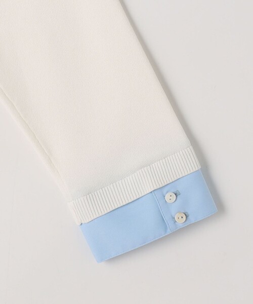 NOLLEY’S Sophi（ノーリーズソフィ）の「《手洗い可能》シャツレイヤード風スキッパーポロニット（ニット/セーター・レディース・ダークネイビー/ホワイト・38）」の12枚目の写真