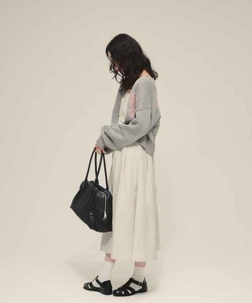 eL（エル）の「【eL】Sleek Line Cami One-piece/645558（ワンピース・レディース・オフホワイト/ブラック・FREE）」の5枚目の写真