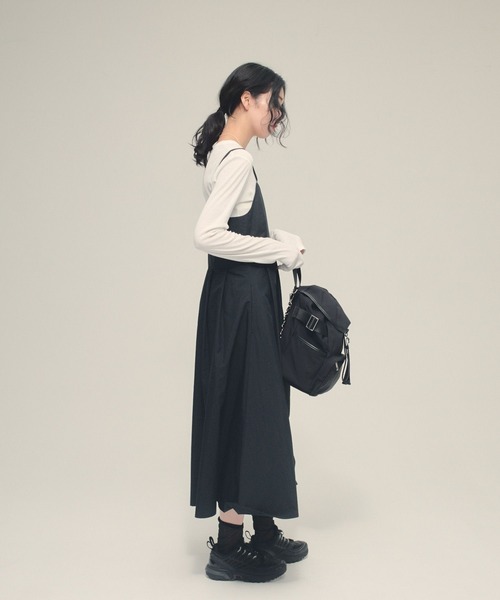 eL（エル）の「【eL】Sleek Line Cami One-piece/645558（ワンピース・レディース・オフホワイト/ブラック・FREE）」の7枚目の写真