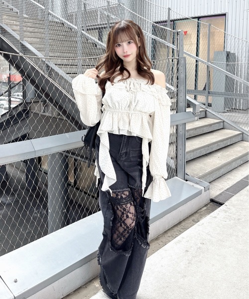 one way(ワンウェイ)の「レースダメージデニム(デニムパンツ・レディース・ブラック/ブルー・MEDIUM/LARGE)」の20枚目の写真